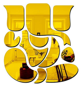 Great Collection - Ganesha Golden 3D Acrylic Decorative Mirror Wall Sticker Mirror Stickers for Wall Acrylic Mirror Wall Decor Sticker Wall Mirror Stickers Acrylic Stickers Wall Stickers for Hall Room Bed Room Kitchen