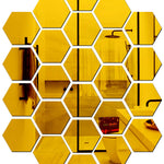 Great Collection - Golden Hexagon 3D Acrylic Wall Stickers