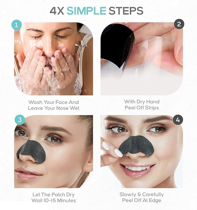 Great Collection - Blackhead Pore Strips (PACK OF 10) Nose Strips for Black Head Remover,Deep Cleansing Charcoal Strips with Instant Blackhead Removal,Natural Charcoal Pore Cleaner & Minimizer(PACK OF 10)