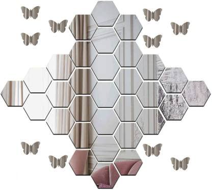 Great Collection - Golden Hexagon 3D Acrylic Wall Stickers