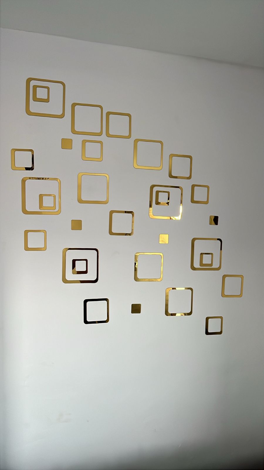 Great collection - Square Golden  Set Decorative Mirror Stickers for Wall
