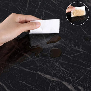 Black Marble Wallpaper for Kitchen Counter Top Waterproof & Oil Proof (1.3 Meter)